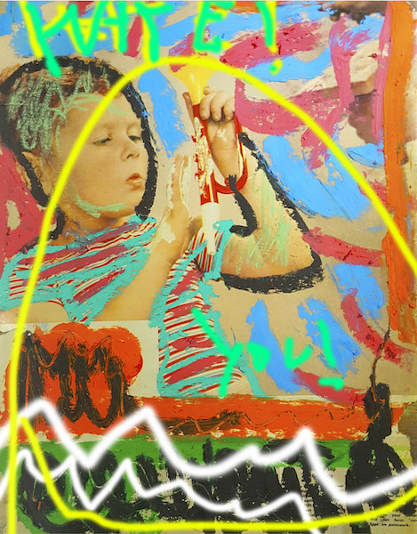 Mateusz von Motz: Hate You, 2012, oil, spray paint, photo on canvas, 150 x 120 cm
/Kims Wisdom Painting Project, Ed 1/3

